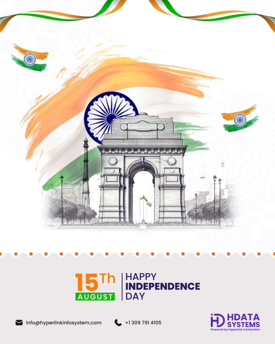 HDataSystems's tweet image. This 15th August, we salute the spirit of freedom, unity, and progress.

At HData Systems, we’re proud to contribute to India’s growth with innovation and technology. 💡
Happy Independence Day! 💚🤍🧡

#IndependenceDay #HDataSystems #ProudIndian #TechForIndia #15August #JaiHind