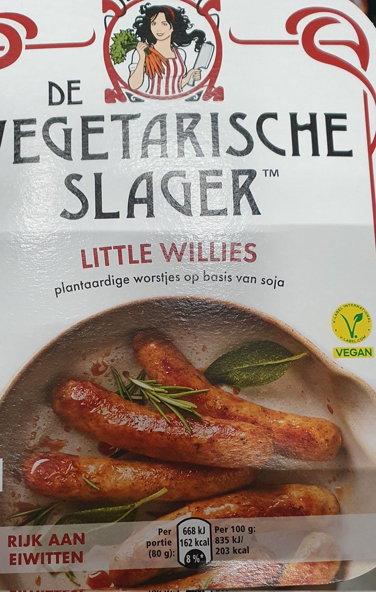 BertvanVondel's tweet photo. Wie bedenkt in vredesnaam zo'n naam voor #vegetarische #worstjes? #vegan https://t.co/ZLZNaYVEq5
