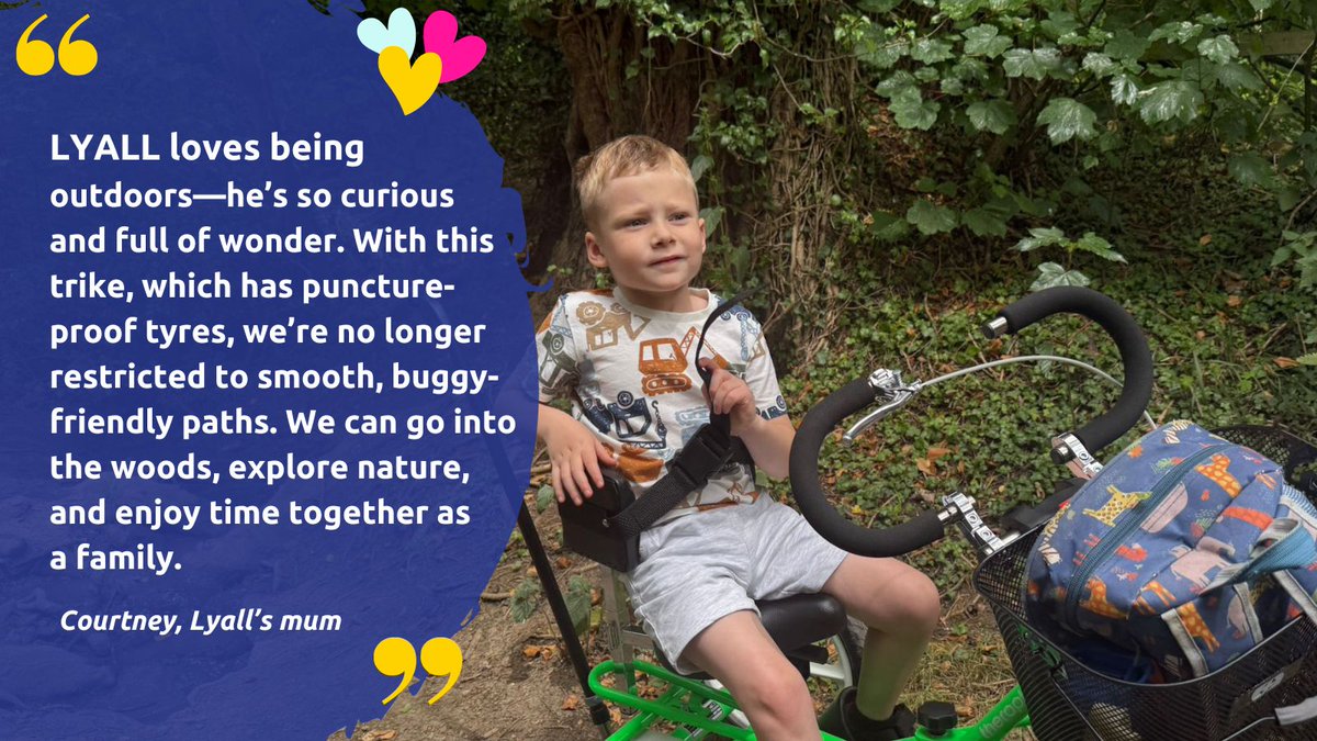 childrentoday's tweet photo. From battling sepsis to an autism diagnosis, 6-year-old Lyall has faced more than most - yet he’s still full of joy 💛

Thanks to a life-changing trike, he’s now exploring the outdoors &amp; spreading smiles 🚲😍

Read his story 👉 https://t.co/9nfG2a4q99 https://t.co/APL23KatJz
