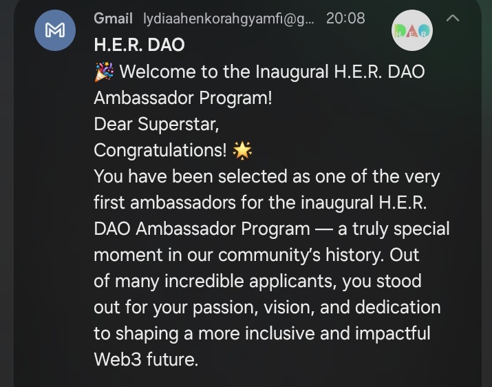 Maa-ly (@maa___ly) on Twitter photo Offically a <a href="/_HerDAO/">H.E.R. DAO @ H.E.R. DAO HACKERHOUSE w/ ETH ACCRA</a> ambassador.
Congrats to me and thank you <a href="/Onallee/">Onallee | #Buildinโ ๐ </a>
Cant wait to build, teach, contribute and onboard more devs ! Offically a <a href="/_HerDAO/">H.E.R. DAO @ H.E.R. DAO HACKERHOUSE w/ ETH ACCRA</a> ambassador.
Congrats to me and thank you <a href="/Onallee/">Onallee | #Buildinโ ๐ </a>
Cant wait to build, teach, contribute and onboard more devs !