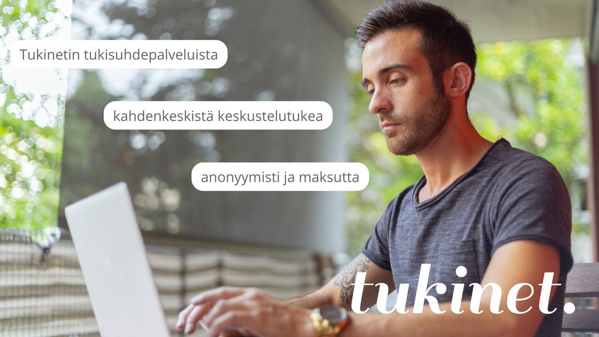 Tukinetin tukisuhteista kahdenkeskistä #keskusteluapua anonyymisti ja maksutta!

Esimerkkeinä Erosta Elossa -tukisuhde miehille, Tukisuhde vanhemmille, joilla on alle 29-vuotias translapsi sekä MIELI Tukisuhde elämän kriisitilanteissa.

tukinet.net/teemat/?servic…