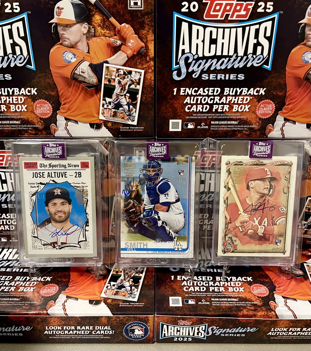 2025 Topps Archives Signature Series Baseball 21〜23BOX開封結果✨

JOSE ALTUVE 5シリ✌️

JOSH JUNG 50シリ✨

WILL  SMITH 80シリ〜✨✨✨
スミスくん大好きだけど2枚目🥹
近づいてきているのは間違いない👍👍👍