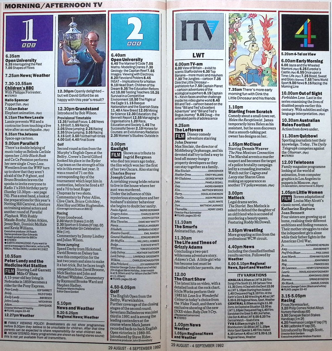 TvDidYouSee's tweet image. #OnThisDay 29 August 1992 📺TV Listings
#JoanHickson is Miss Marple in A CARIBBEAN MYSTERY.
A warehouse fire in a feature length LONDON&apos;S BURNING.
The first episode of anarchic Australian comedy LET THE BLOOD RUN FREE.
#RubyWax&apos;s one woman show WAX ACTS.
Vintage DAD&apos;S ARMY.