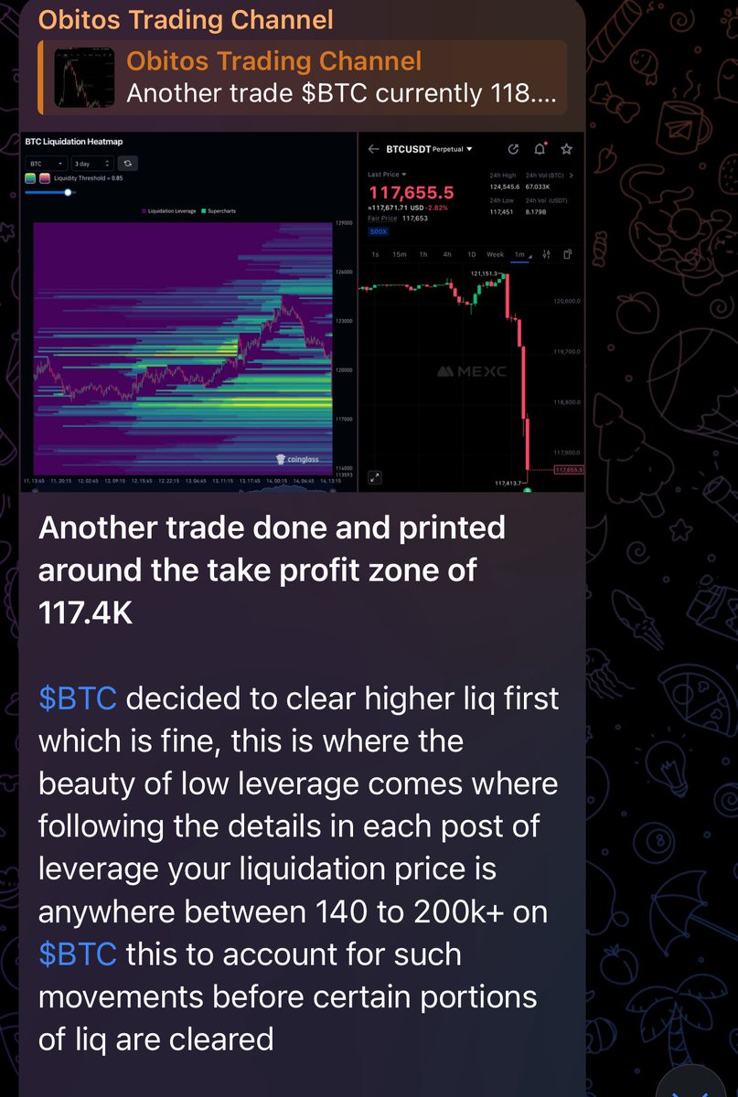 Fifth trade done and printing 

If you have high five figs/six figs available would recommend. Channels free just follow the rules on leverage, asset and size etc in the pinned. 5/5 and going 

t.me/+3FKu8ycFZmpjM…