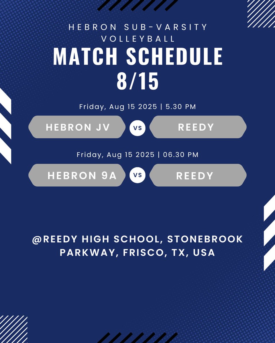 This week’s Hebron Volleyball Game Schedule🤍💙🏐#hpnd