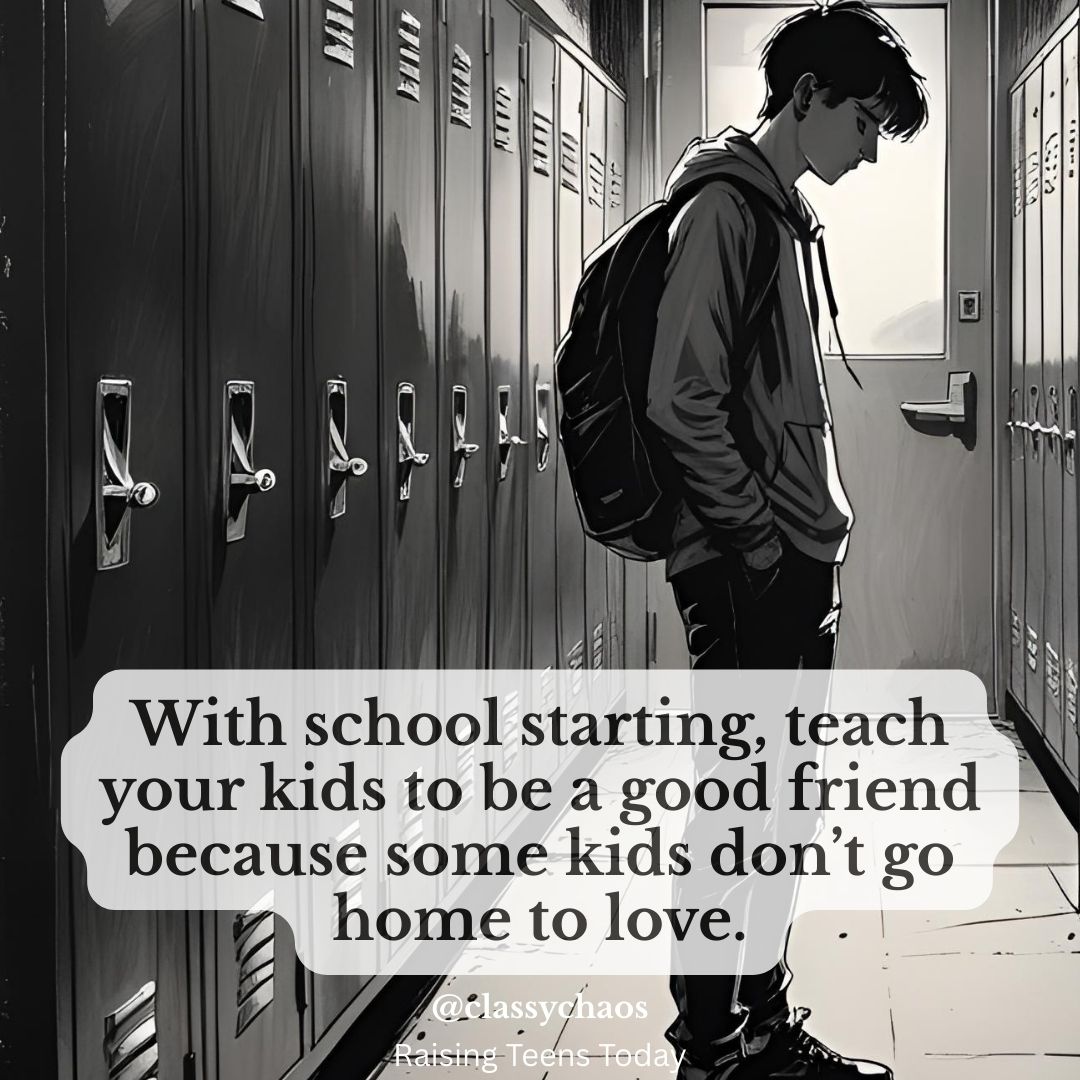 A smile in the hallway, an invitation to sit with them at lunch, a "Hey, wanna come?" - these words can be a lifeline for someone quietly hurting. Kindness isn’t just good manners; it’s a way of seeing the world with caring eyes. 
<a href="/classychaos/">classychaos</a> 
#school #parents