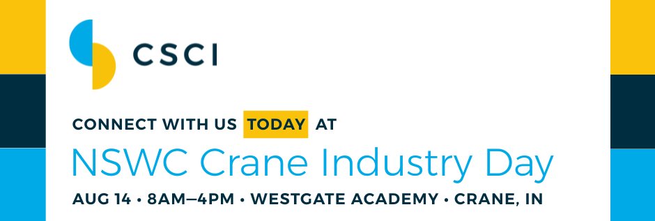 CSCIConsulting's tweet image. Happening now in Crane, IN! We’re at West Gate Academy for @NAVSEACrane Industry Day with the Strategic Missions Systems Engineering Division (GXT). We're excited to connect and learn about upcoming Seaport Task Orders!