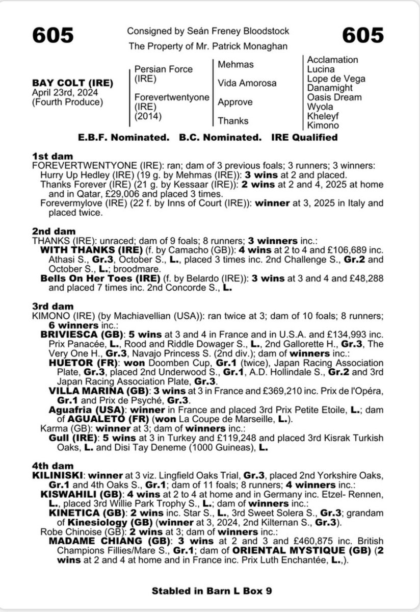 SeanFreney77's tweet photo. Nice update to lot 605 @Goffs1866 Orby 2 sale by @amoracingltd July stakes winner PERSIAN FORCE,His half sister Forevermylove wins stylishly in Napoli,meaning every foal out of the mare is now a multiple winner 
Bred by @knockcross 💪🏼🥇 https://t.co/Bd7JfzUy7T