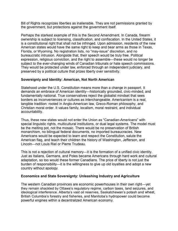 TheMaineWire's tweet photo. Maine Senator Joe Martin (R-Oxford) has sent a lengthy letter to several Canadian officials titled "A Vision for Welcoming Western Canada in the United States."
"If the people of British Columbia, Alberta, Saskatchewan, and Manitoba are ready to stand beside us - not as neighbors or trade partners but as citizens- then let us raise the flag, sign the compacts, and welcome them into a family worth defending."