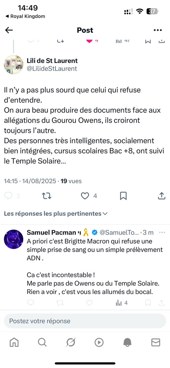 Lili de St Laurent (@lilidestlaurent) on Twitter photo Voilà avec qui nous avons un débat contradictoire, mais qui bloque la conversation pour être sûr de n’a pas être contredit, n’est-ce pas <a href="/SamuelTomas1979/">Samuel Pacman ױ🎗️</a> ? Voilà avec qui nous avons un débat contradictoire, mais qui bloque la conversation pour être sûr de n’a pas être contredit, n’est-ce pas <a href="/SamuelTomas1979/">Samuel Pacman ױ🎗️</a> ?