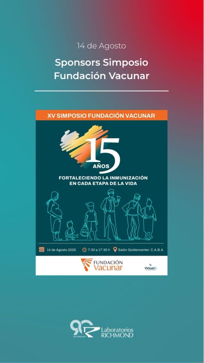 Richmond Lab (@richmond_lab) on Twitter photo Acompañamos a <a href="/FundVacunar/">Fundacion Vacunar</a> en su XV Simposio, reforzando la importancia de la vacunación para proteger la salud en cada etapa de la vida. 💉🌍 Ayudamos a vivir más y mejor. #Vacunas #Prevención #Salud #RichmondLab #90años #VIDA Acompañamos a <a href="/FundVacunar/">Fundacion Vacunar</a> en su XV Simposio, reforzando la importancia de la vacunación para proteger la salud en cada etapa de la vida. 💉🌍 Ayudamos a vivir más y mejor. #Vacunas #Prevención #Salud #RichmondLab #90años #VIDA