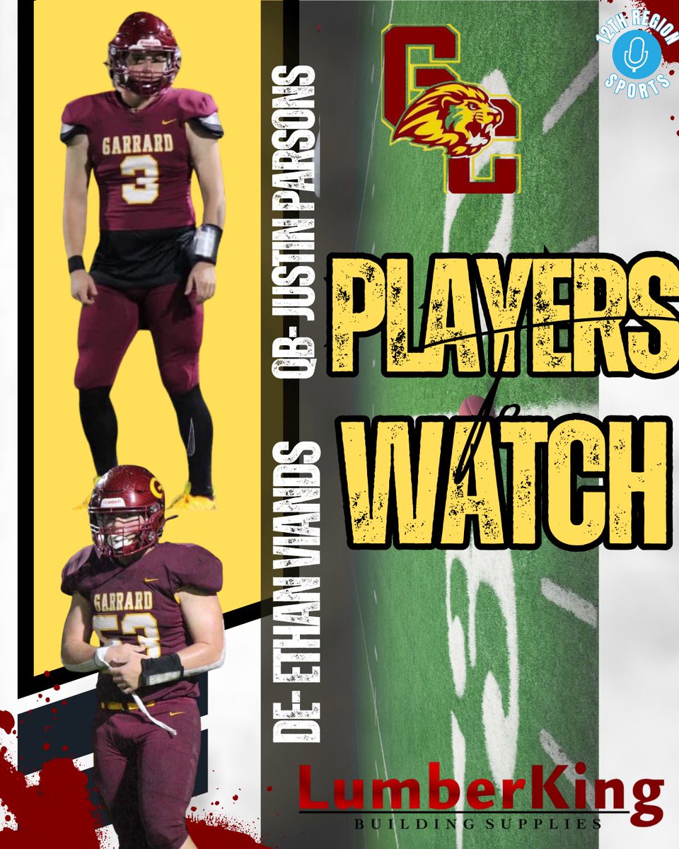 12th Region Sports Network (@12thsports) on Twitter photo 🏈PRE-SEASON WATCHLIST🏈
Sponsored by: Lumber King
<a href="/EthanViands53/">Ethan Viands</a> <a href="/GarrardGCHS/">Garrard County</a> <a href="/Spencer15Crutch/">Spencer Crutchfield</a> <a href="/GarrardFB/">Garrard County Football</a> <a href="/JustinP43/">Justin Parsons</a> 🏈PRE-SEASON WATCHLIST🏈
Sponsored by: Lumber King
<a href="/EthanViands53/">Ethan Viands</a> <a href="/GarrardGCHS/">Garrard County</a> <a href="/Spencer15Crutch/">Spencer Crutchfield</a> <a href="/GarrardFB/">Garrard County Football</a> <a href="/JustinP43/">Justin Parsons</a>