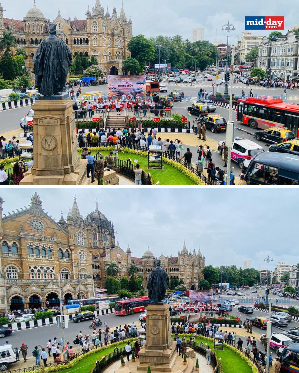 mid_day's tweet image. The Indian Army Band from the Mechanised Infantry Regiment performs at the CSMT junction, playing martial tunes, patriotic songs, and classic melodies as part of the 79th Independence Day celebrations.

PC: @khanshadab1982 

#IndianArmy #ArmyBand #CSMT #IndependenceDay