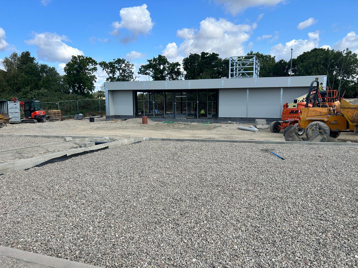 BurneyGroup's tweet photo. Great progress at our latest @StarbucksUK Drive-Thru and @InstaVoltUK EV Fast Charging Hub in Wragby, Lincolnshire! We’re right on schedule for handover to @235Degrees in mid-September.

#Starbucks #InstaVolt #EVCharging #DriveThru #Construction #CoffeeCulture #Lincolnshire https://t.co/3ibVnxBG8P
