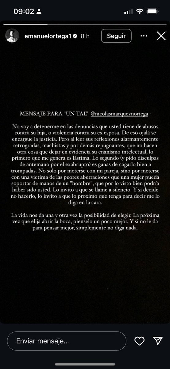 Emanuel ortega contundente contra Nicolas Marquez