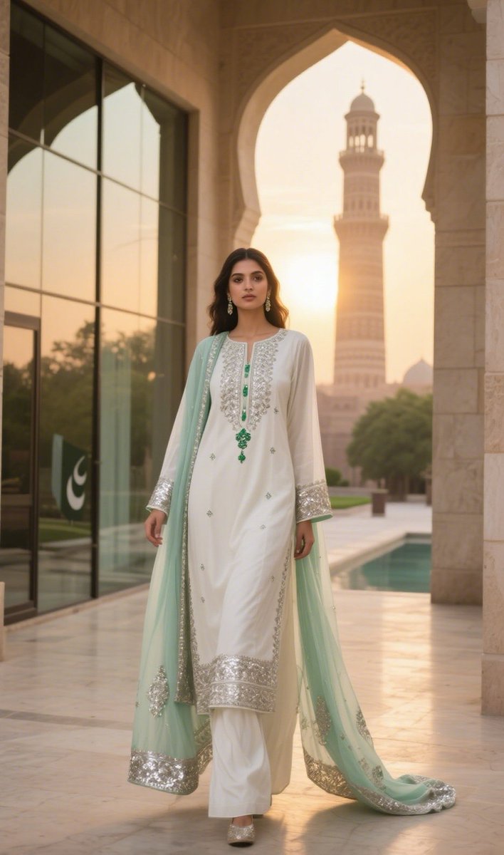 TheEdgyShade's tweet photo. Green. White. Pride. 💚🤍
Your 14th August outfit isn’t just fashion,
it’s a statement. 🇵🇰

#IndependenceDayPakistan #PakistaniFashion #14AugustStyle #TheEdgyShade #PakistanZindabad #GreenAndWhite #PakistaniWomenStyle https://t.co/crbBG6YQ6J
