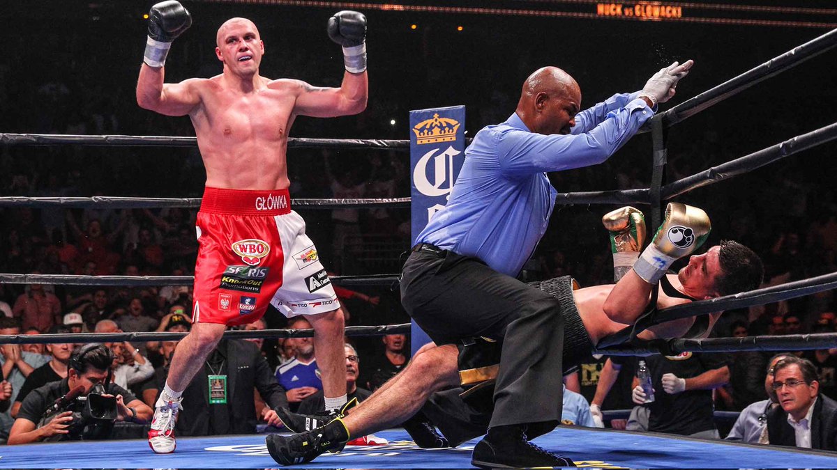 14 sierpnia 2015

Krzysztof Głowacki pokonał przez nokaut w 11. rundzie broniącego pasa po raz 14. Marco Hucka i zdobył pas mistrza świata federacji WBO w wadze junior ciężkiej. Polak w 6. rundzie leżał na macie i przegrywał u wszystkich sędziów na punkty.