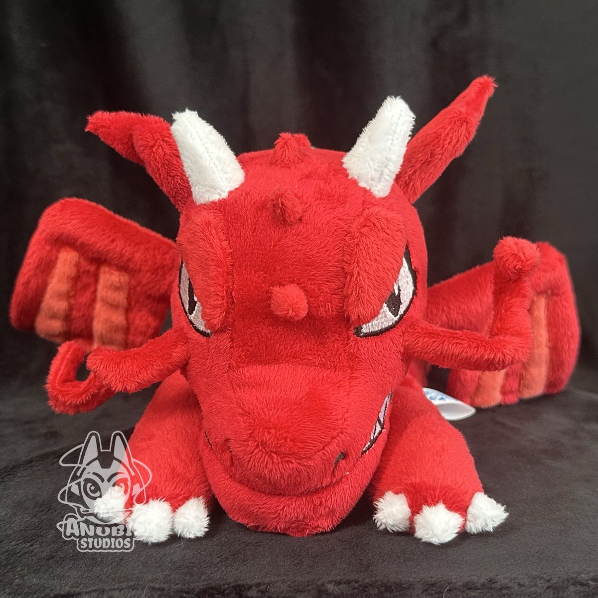 AnubisStudios's tweet photo. Red Dragon DX beanie! Approximately 10 inches long, made of minky with embroidered details and includes posable antennae https://t.co/iO1XS8o12z