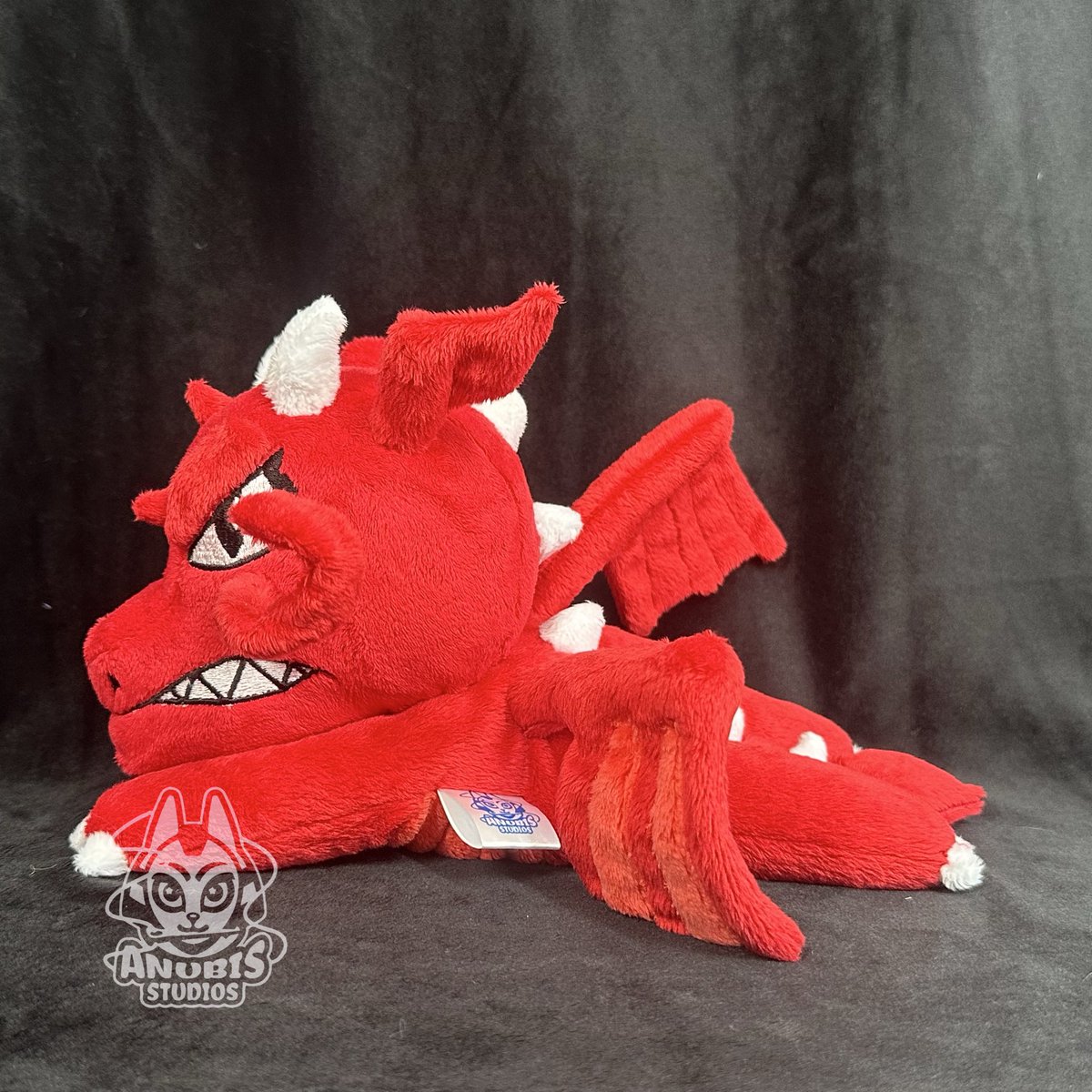 AnubisStudios's tweet photo. Red Dragon DX beanie! Approximately 10 inches long, made of minky with embroidered details and includes posable antennae https://t.co/iO1XS8o12z