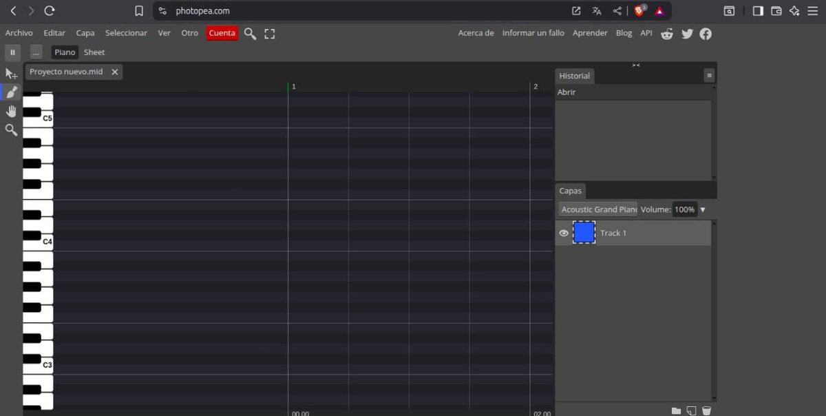 red_sune's tweet photo. I'm glad that the creator or creators of Photopea are making this new music creation tool. https://t.co/l1bs5wO3rb