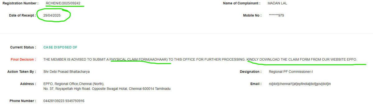 atozmaddy's tweet photo. @ROChennaiNorth
@LabourMinistry
@PMOIndia
UAN 100538010777 From last 2 years i put lots of grievances to epfo department  regarding my pension amount but every time they don't work. even send 10 C from again on with speed post EG195908079IN Delivered on 19 May 2025. no one work https://t.co/D3FwI3dPov