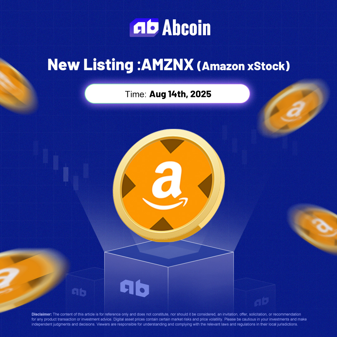 🚀 #Amazon xStock (AMZNX) is now LIVE on #Abcoin!

🌍 Trade US stocks without a US bank account
⚡ On-chain, secure, and lightning-fast execution

📌 Trading Pair: AMZNX/USDT

📅 Listing Date: Aug 14, 2025
🔗 Start trading now 👉 abcoin.exchange/en_US/trade/AM…