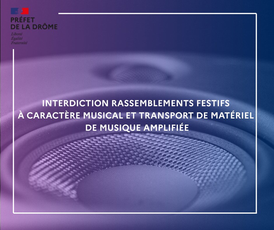 Image de Préfet de la Drôme - #OrdrePublic|Interdiction des rave-party dans la Drôme 🚫

Face aux risques importants de troubles à