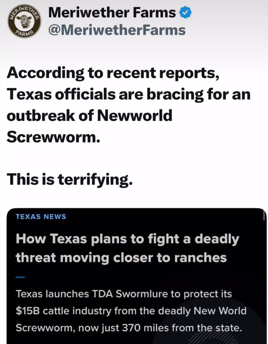 Totally confident Trump will protect US cattle from screwworn