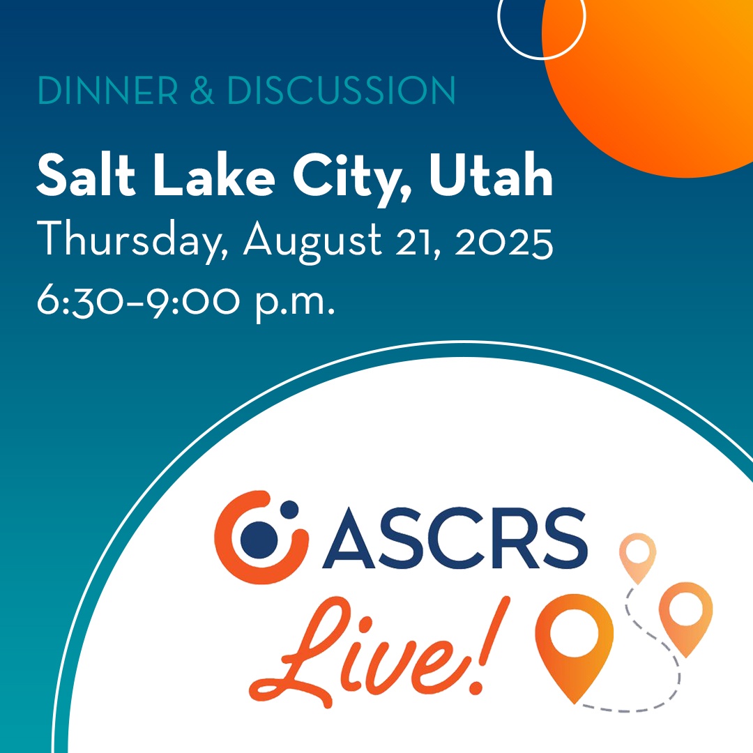 ASCRS Live! is coming to Salt Lake City, UT, on Thursday, August 21! Join local ophthalmologists for this regional dinner event designed to foster meaningful discussion and connections. Register today! bit.ly/ASCRSLive_UT25  #ASCRSLive