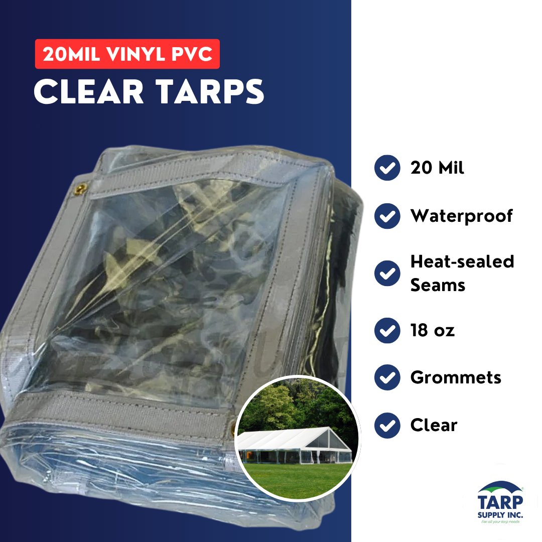 tarpsupplyinc's tweet photo. Featured: 20 MIL Clear Vinyl Tarps—durable, clear, perfect for enclosures! 🛒 https://t.co/4ta8dvwqPj 📞 630-953-4700 #TarpSupplyInc #VinylTarps #SecureProtection #Tarp #Tarps #Tarpaulin #TarpForSale #CustomTarp https://t.co/dA4qeMCG4S