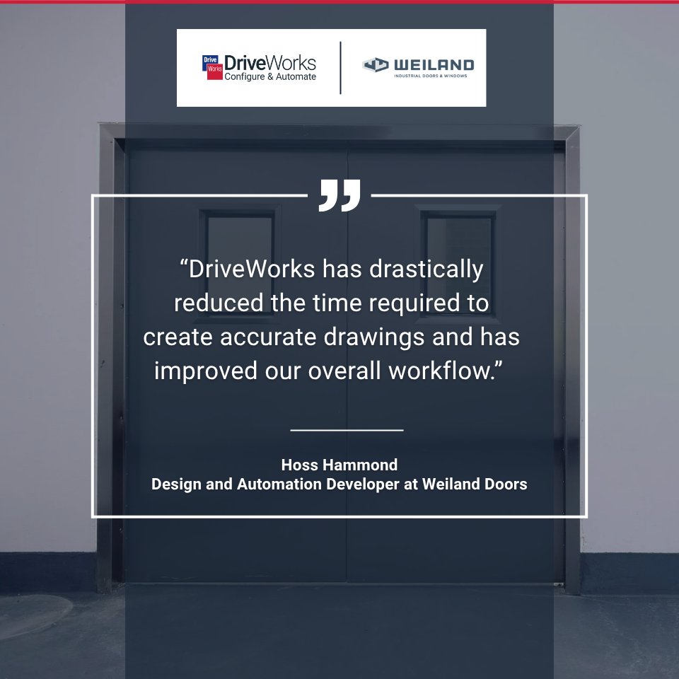 Learn more about how Weiland Doors automatically generates custom SOLIDWORKS® models, shop drawings, and BOMs in minutes with DriveWorks.
➡️ ow.ly/j97g50WCCyK

#DriveWorks #DesignAutomation #CPQ #3DProductConfigurator #Manufacturing #SOLIDWORKS