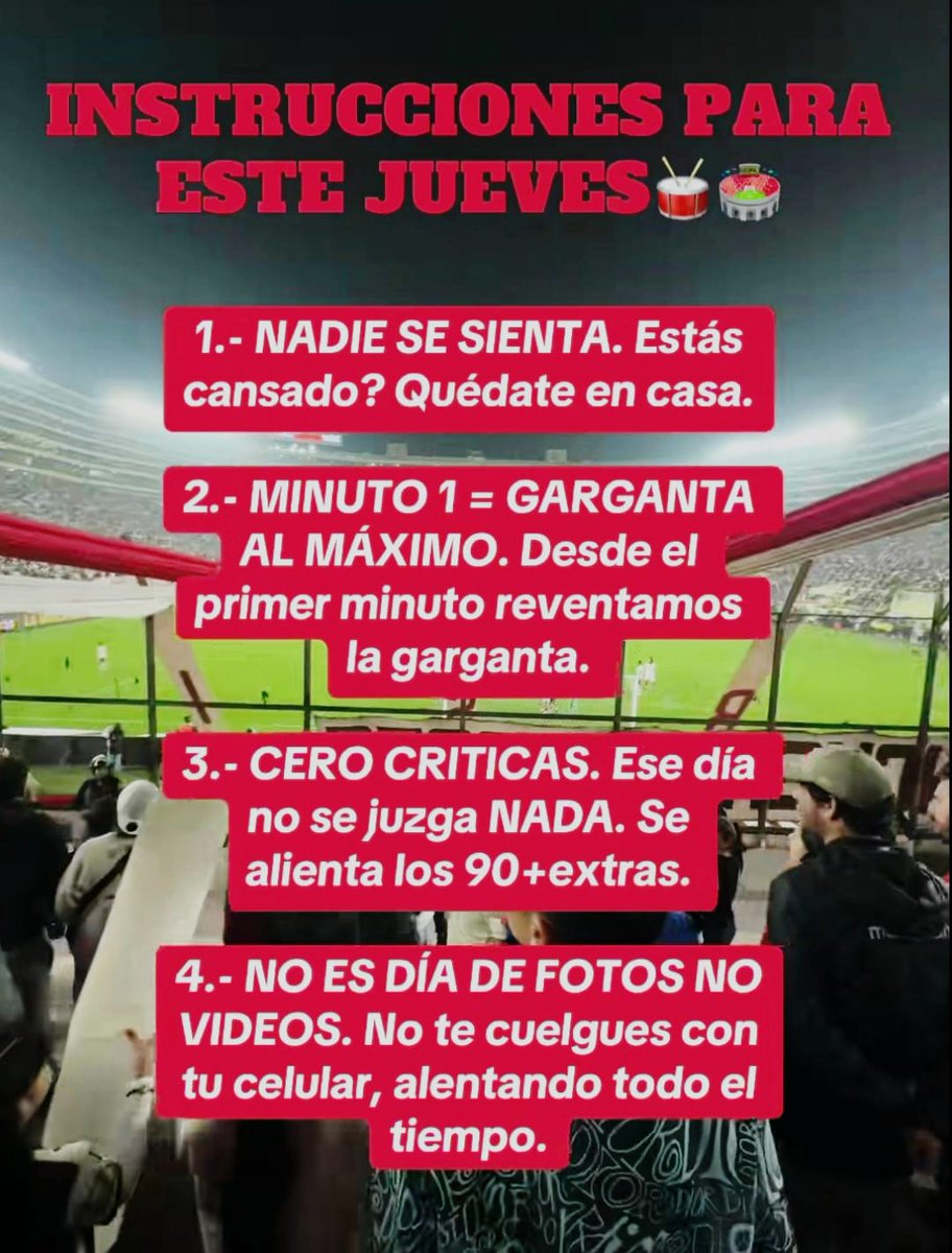 A dejar la garganta en la tribuna muchachos, demostremos quien es el único grande de Perú
