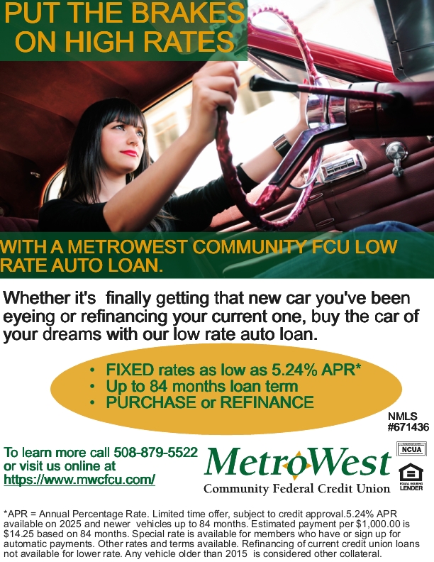 Drive into savings with MetroWest! Refinance or buy your dream car with rates starting at 5.24%! Secure your financing and rev up your savings! #MetroWestAutoLoans visit mwcfcu.com/vehicle-loans
