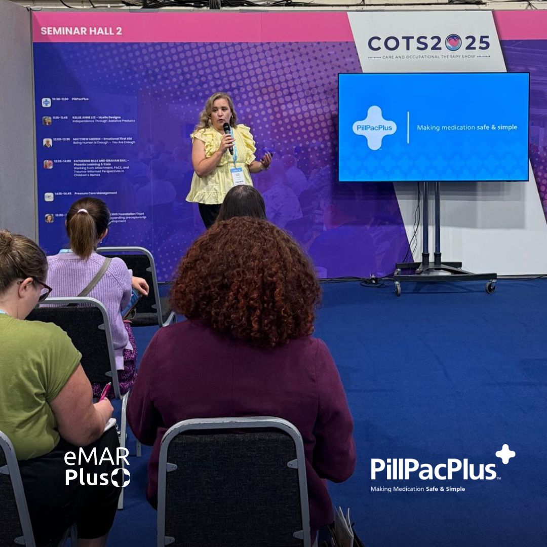 PillPacPlus's tweet image. One of our highlights from #COTS25: Claire, our Product Manager, leading a full seminar on how PillPacPlus + eMAR Plus are transforming care home medication workflows.

Thanks to everyone who joined the discussion!

#PharmacyAutomation #eMARPlus #DigitalHealth #CareHomeTech