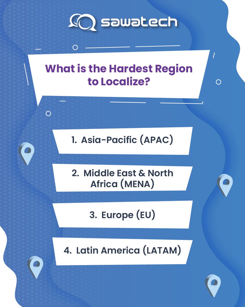 tech_sawa's tweet image. Which region is the hardest to localize for your business? From complex languages to cultural nuances and strict regulations, some markets are more challenging than others.
Share your experience—we want to hear where localization puts you to the test!
#LocalizationChallenges