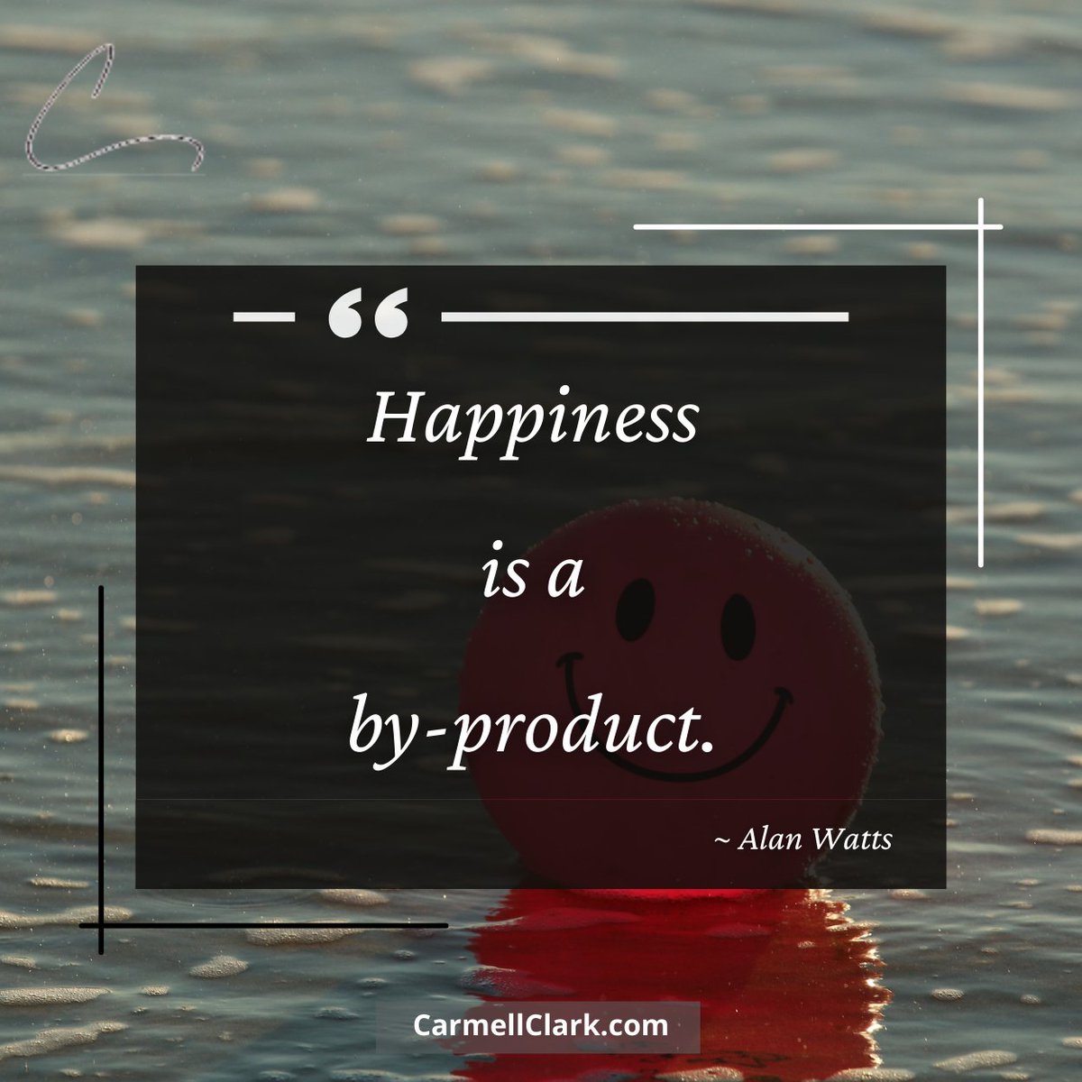 Happiness is a by-product. ~Alan Watts

#quotes #happiness