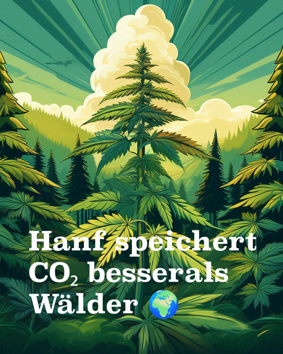 🌱🌿 Schon gewusst? - Die selbe Fläche Hanf speichert bis zu 4 mal so viel #CO₂ wie ein regulärer Mischwald 🌳🍃-> Klimafeld.at #klimaschutz #klimafeld