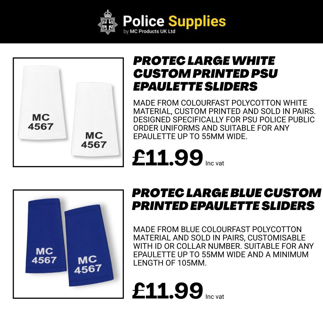 Police_Supplies's tweet image. Police Supplies has your name and number covered! 
ㅤㅤㅤ 
We offer a diverse selection of EPAULETTES suitable for police, ambulance, security, and more.  👉 police-supplies.co.uk/uniform-clothi… 

#policeofficer #paramedic #medic #epaulettes #sliders #workwear #uniform #policesupplies #protec