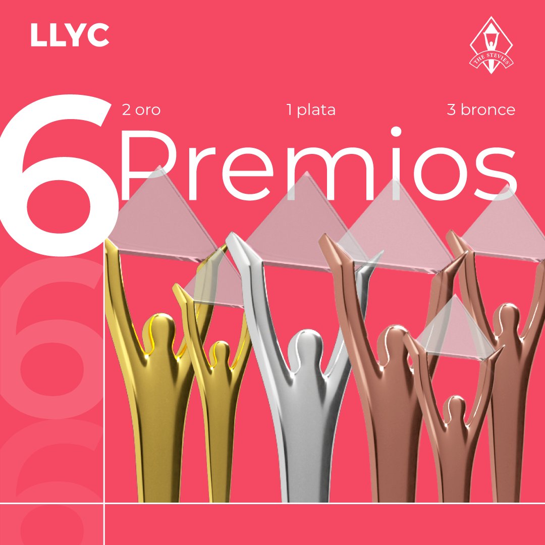 LLYC_Global's tweet photo. Nos traemos a casa 6️⃣ metales de los @TheStevieAwards 2025:

🥇🥈🥉con #FreeTheVoices.
🥇🥉con 'La conversación más natural'.
🥉con el lanzamiento de Patrón Cristalino.

Cuando las ideas conectan con propósito, el impacto se multiplica ➡️ https://t.co/hQDxXgxdSG https://t.co/WCjGJLrFM8