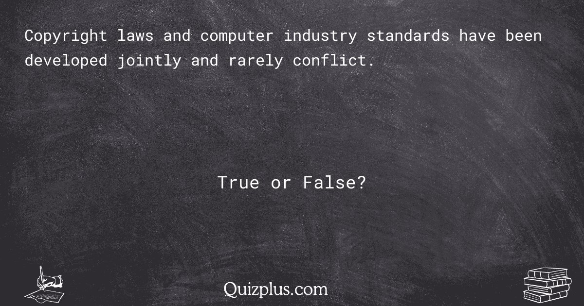 quizplus_exams's tweet image. Copyright laws and computer industry standards have been developed jointly and rarely conflict.

Get Answer: 👉 quizplus.com/quiz/75664-qui…

#FinalExamHelp #UniversityofCaliforniaDavis #college