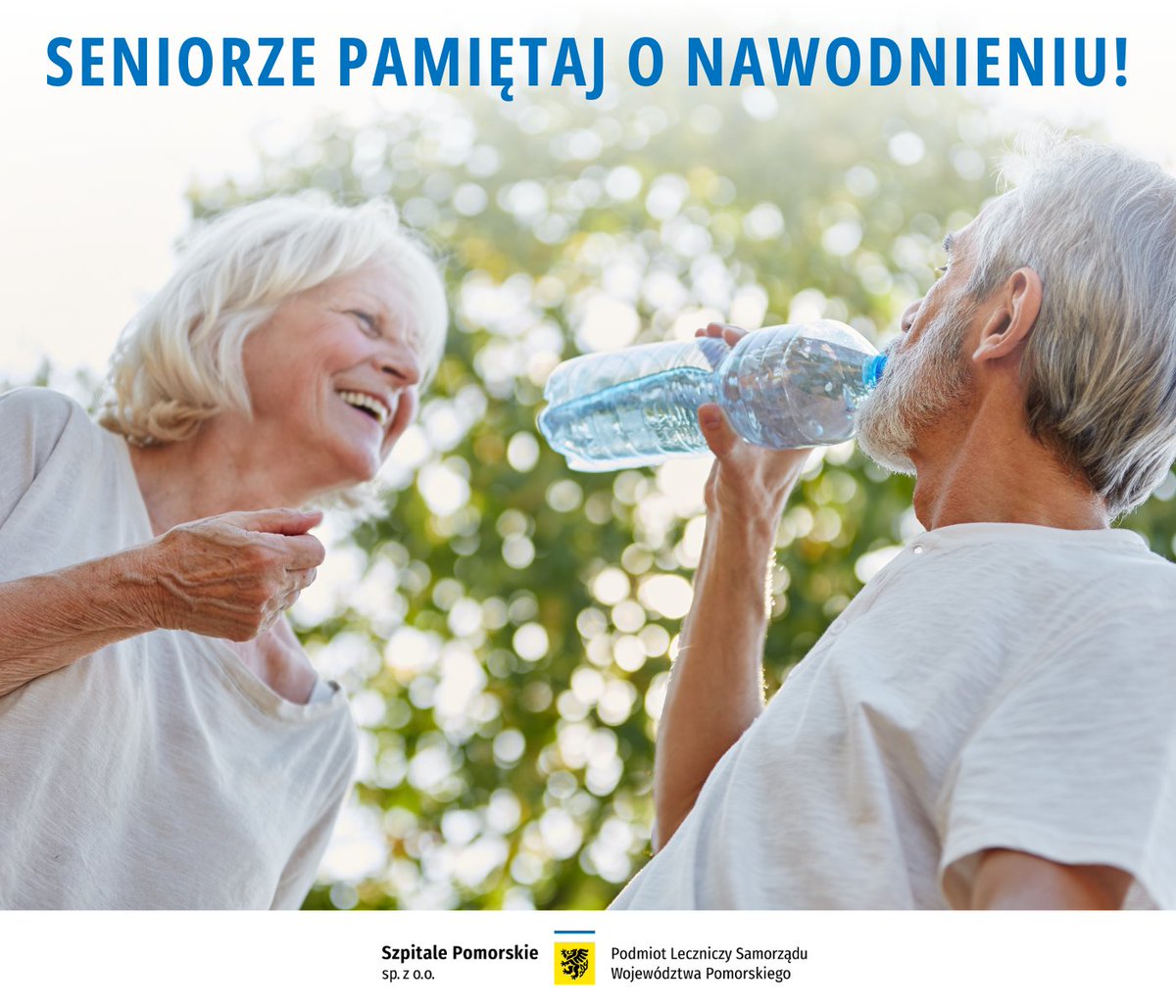 💧☀️ Pamiętaj o wodzie! 💧
Nasi lekarze specjaliści przypominają, że w czasie upałów picie odpowiedniej ilości wody jest szczególnie ważne💙 Seniorzy są bardziej narażeni na odwodnienie, dlatego regularne nawadnianie to najlepszy sposób, by zadbać o zdrowie i dobre samopoczucie🥤