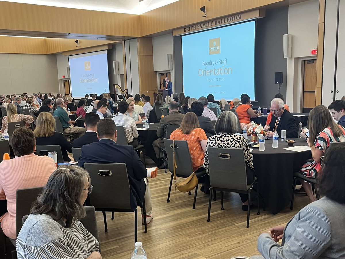 CU_Math's tweet image. Let’s go, Camels! Faculty/staff orientation 2025 🧡
