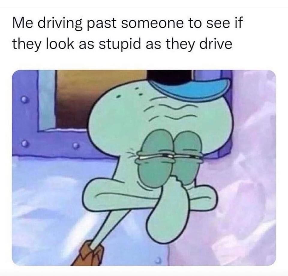 "Who is driving like that?" "Yep, that checks out"