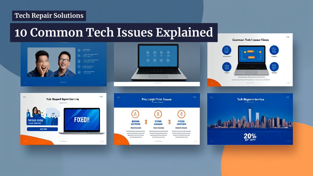FixItNYTech's tweet photo. Tech stress? We fix it TODAY!
 💻 Slow PC?
 📱 Cracked screen?
 🦠 Virus attack?
 👉 Walk-ins welcome!
 📍 123 Tech St, BK | ⏰   9AM-7PM

     #FixItNYC https://t.co/8QVU4JOoFI