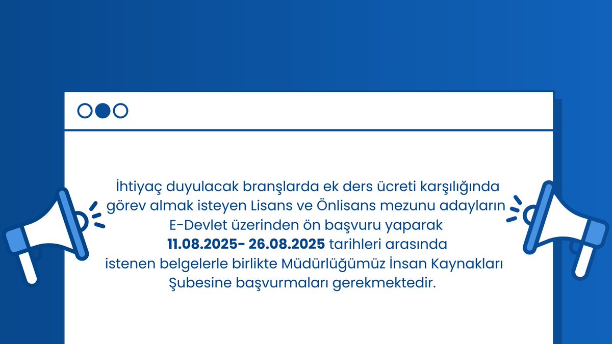 pervarimeb's tweet photo. ÜCRETLİ ÖĞRETMENLİK DUYURUSU
İlçemiz merkez ve merkeze bağlı köy okullarında boş geçen derslere ek ders karşılığında ücretli öğretmen görevlendirmesi yapılacaktır. 
Başvuru formu linki: 
https://t.co/f9aZQkjhSj https://t.co/jRngiPo46s
