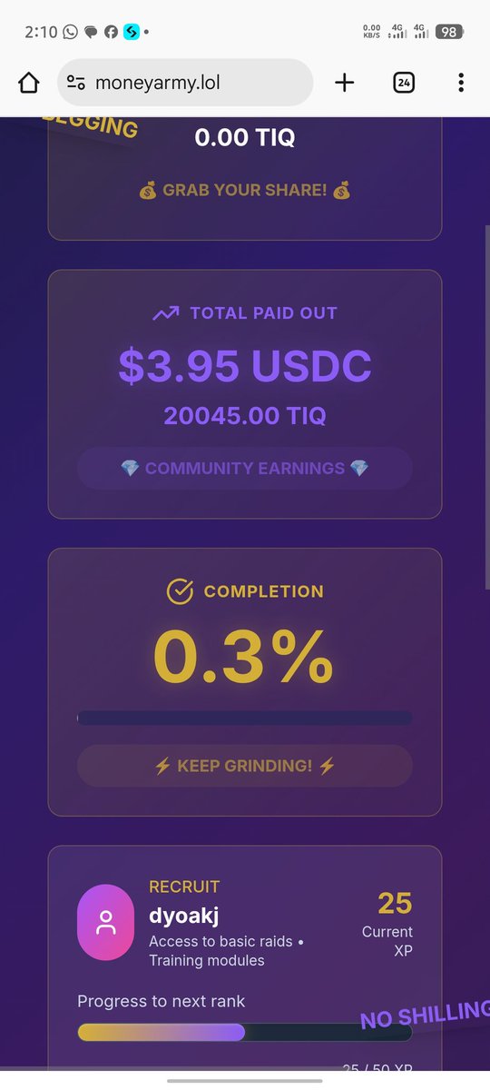 dyoakj's tweet image. 🚀 Join MoneyArmy and start earning crypto for completing tasks! Use my referral code: MAJRT2CU 

💰 Get rewarded in USDC &amp;amp; TIQ tokens
🎯 Complete raids, training &amp;amp; missions
⚡ Elite blockchain productivity platform

moneyarmy.lol/?ref=MAJRT2CU

#MoneyArmy #CryptoEarnings #Web3
