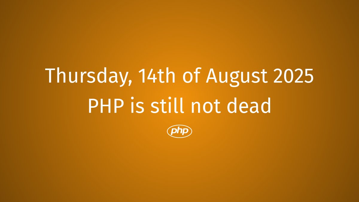 PhpDead's tweet image. PHP still not dead #php #PHPModernized #PHPBestPractices #PHPProgress #PHPInnovation #PHPCommunity #PHPLearning #PHPObsolete #PHPMySQL #PHPRequiem