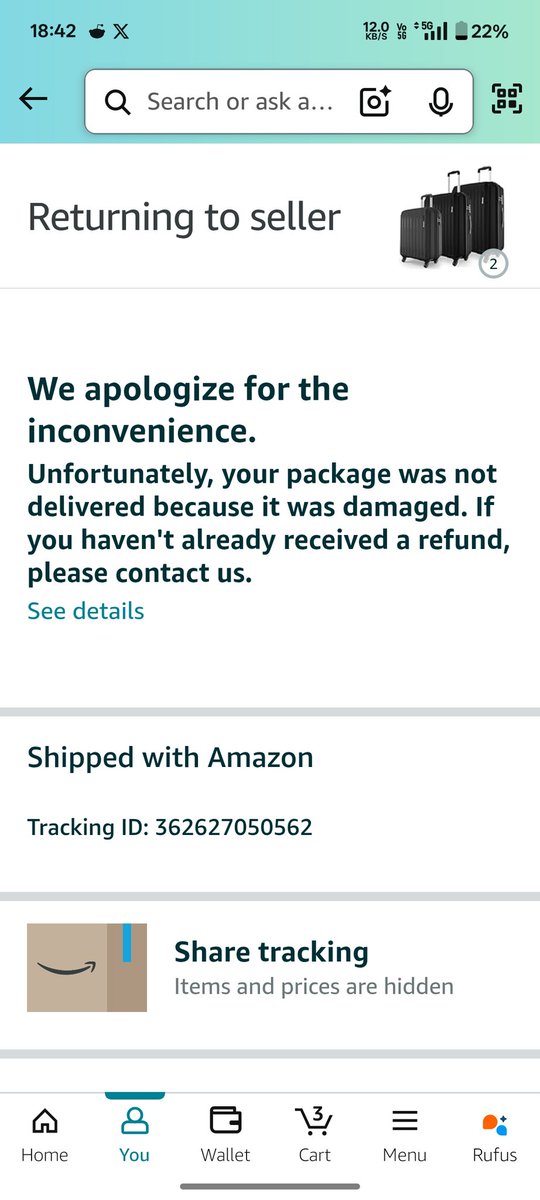 Ispeakambedkar's tweet photo. @amazonIN just for your reference, given the tracking id is not working now. https://t.co/cvGKGOBnoA
