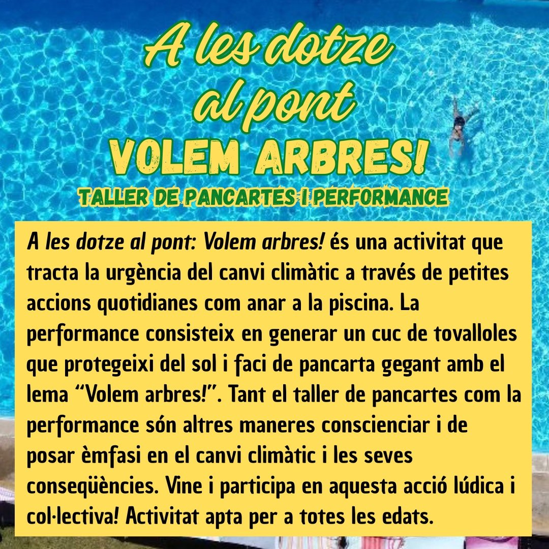 XaviRosApa's tweet image. Volem arbres! Avui hem reivindicat que volem molts més arbres al camí de les piscines per arribar-hi caminant i amb bici i aminorar la calor que comporta l'escalfament de la terra.

#Guimerà #ValldelCorb
#Urgell #RepúblicaCatalana