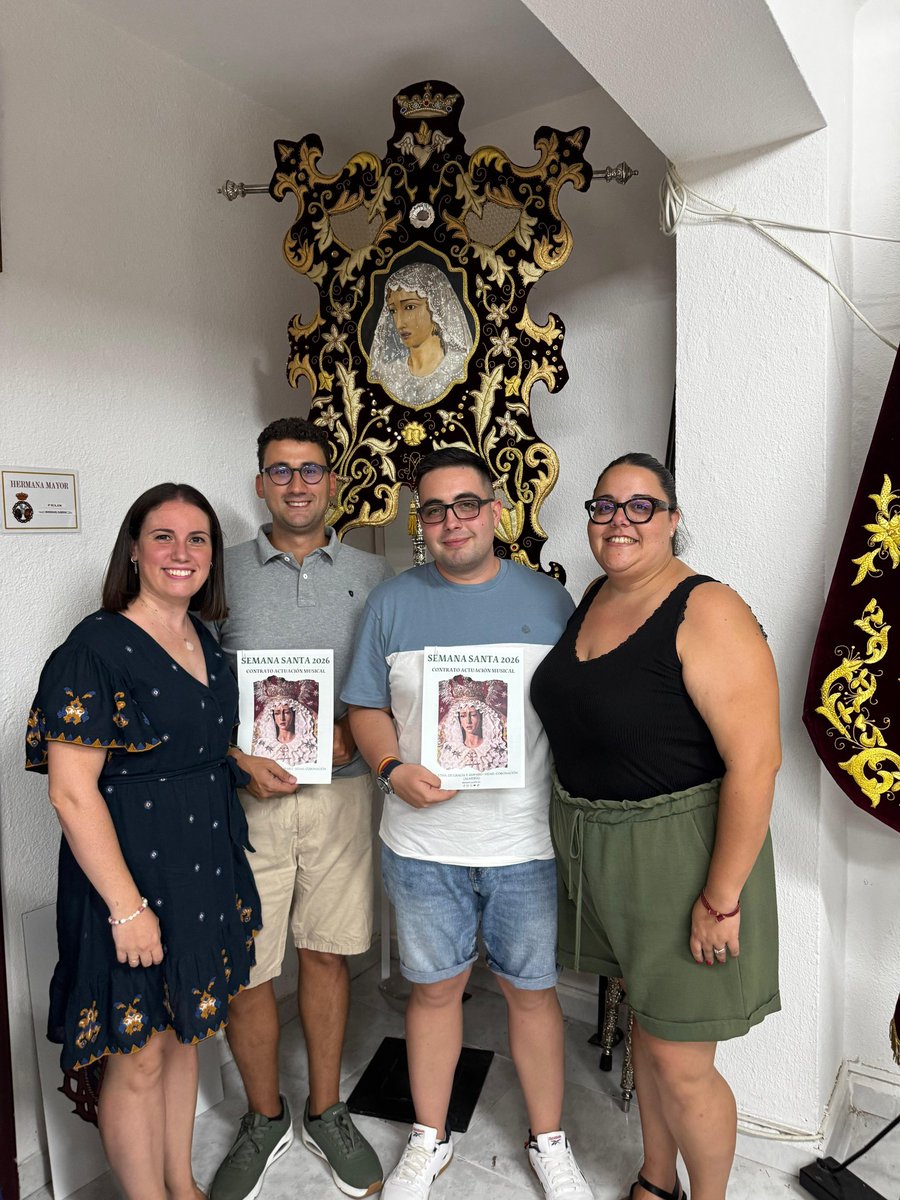 BMHuecijaAlicun's tweet photo. 📝COMUNICADO OFICIAL 📝

Esta semana hemos renovado nuestro acuerdo de cara al próximo Martes Santo de 2026 para poner nuestros sones tras el palio de María Stma. de Gracia y Amparo y San Juan Evangelista ❤️ 🎶

Gracias por confiar en nosotros!👏🏼

#BMHA2025 🤝 @Coronacion_Al https://t.co/81SyaKLKvw